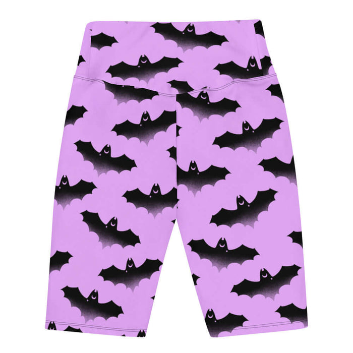 Aensland alternative biker shorts in pink with bats and crescent moons