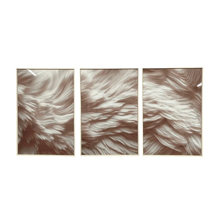 Aquaria Heavenly Feather Neural Framed Wall Art - Set of 3 Accessories
