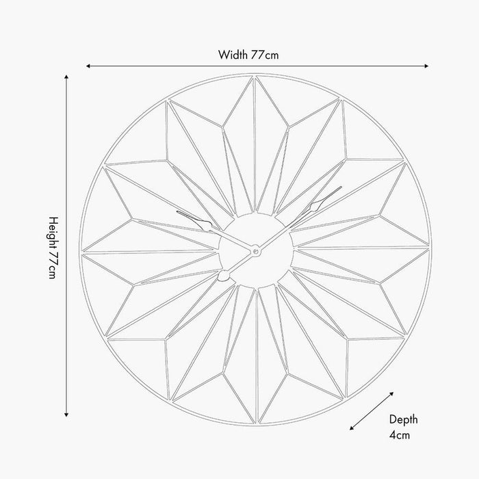 Aretta Black Geometric Wall Clock Accessories