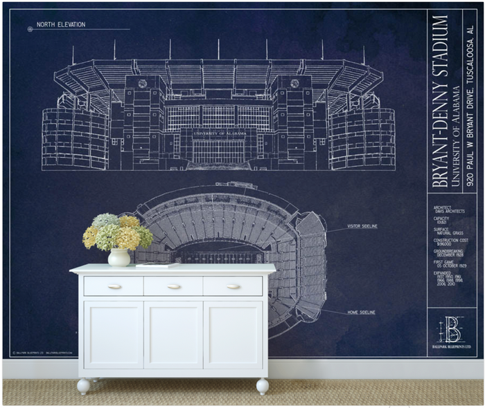 Bryant-Denny Stadium Wall Mural