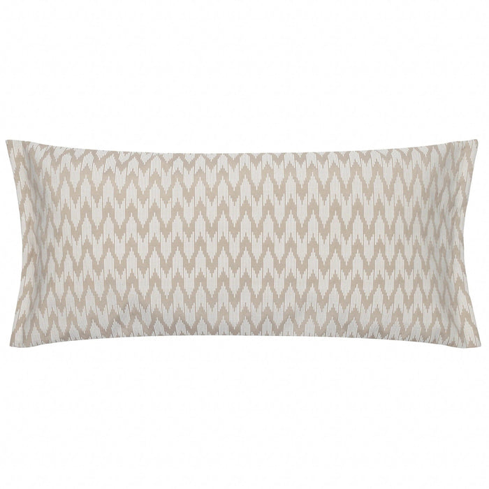 Estrella Large Cream & Taupe Zig Zag Print Bolster Cushion - 65x30cm Textiles