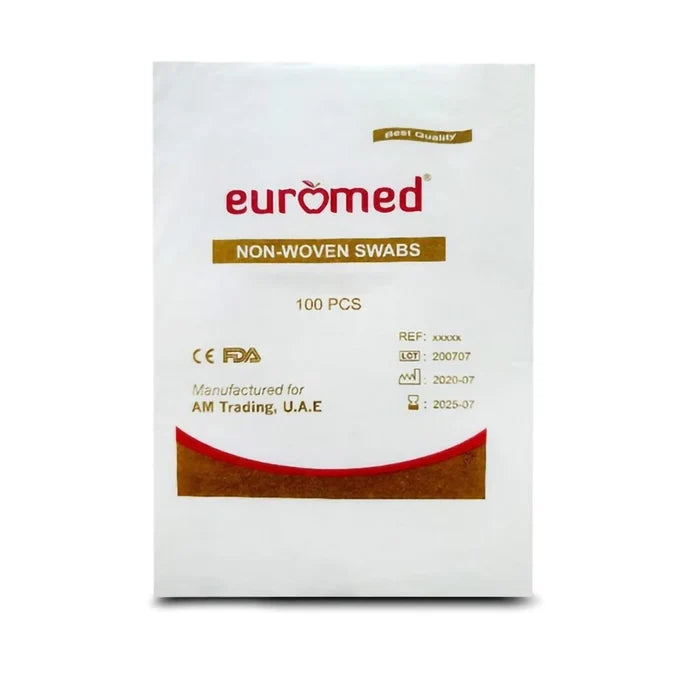 Euromed Non-Sterile Gauze Swabs 7.5 x 7.5 cm - 8-Ply, Pack of 100s, Gauze & Wound Dressings