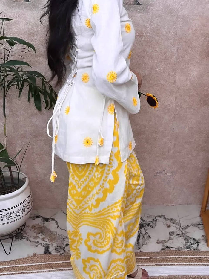Floral Print Short Kurta Salwar Set