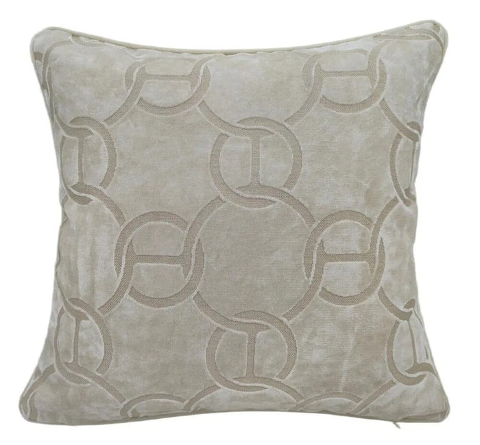 Florian Ivory Chainlink Print Cushion - 56x56cm Textiles