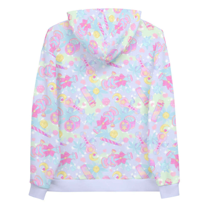 Indica Magica kawaii hoodie in pastel with candy-striped joints and konpeito buds