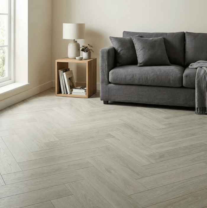 Karna Sand Oak Herringbone SPC - Wood Floor Store