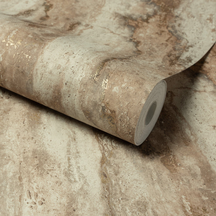 Levanzo Brown Travertine Wallpaper Home Improvement