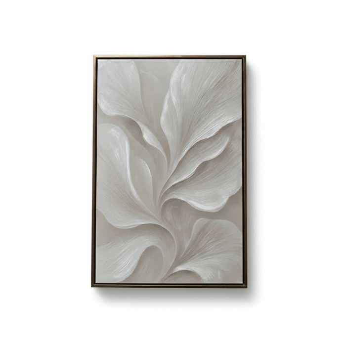 Lucia Cream & Beige Swirl Abstract Canvas Wall Art with Gold Frame Accessories
