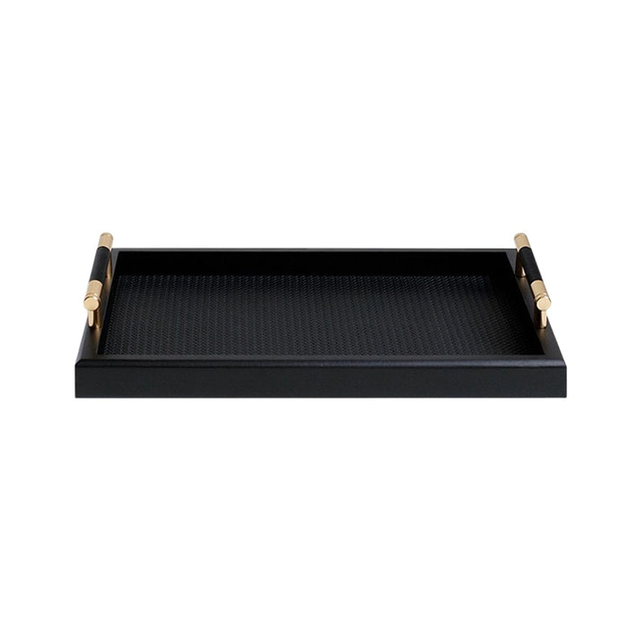 Margo Luxury Black Textured Tray with Gold Handles Accessories