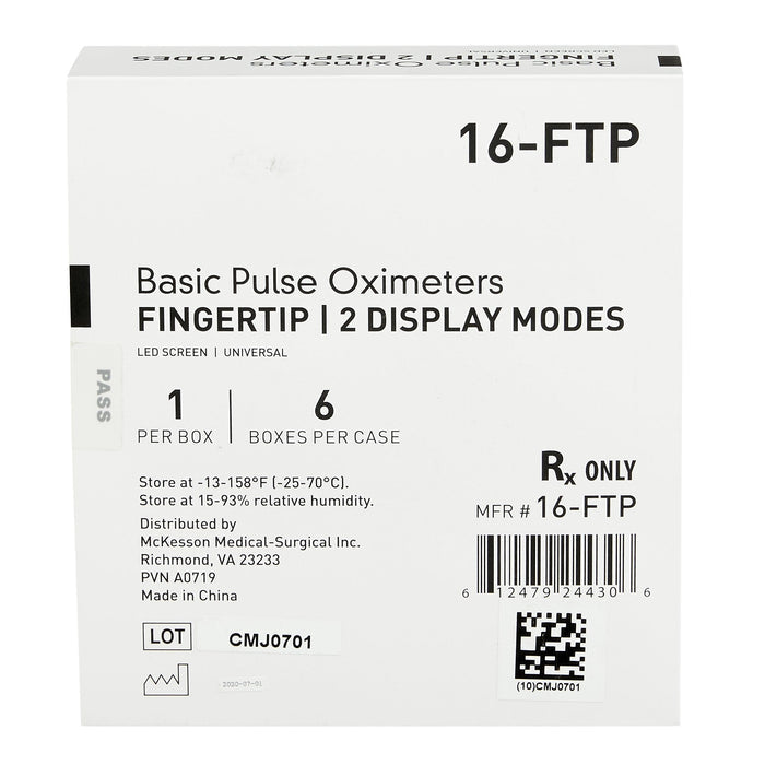 McKesson Fingertip Pulse Oximeter, LED Display - 16-FTP - LL Medico