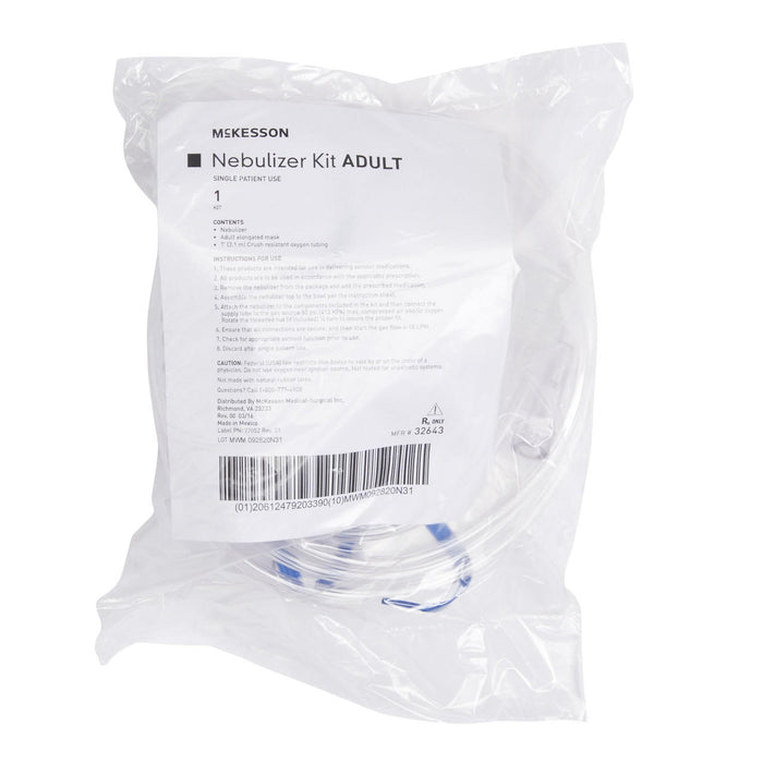 McKesson Nebulizer Mask and Tubing Kit, Small Volume Medication Cup, Adult Aerosol Mask - 32643-Each - LL Medico