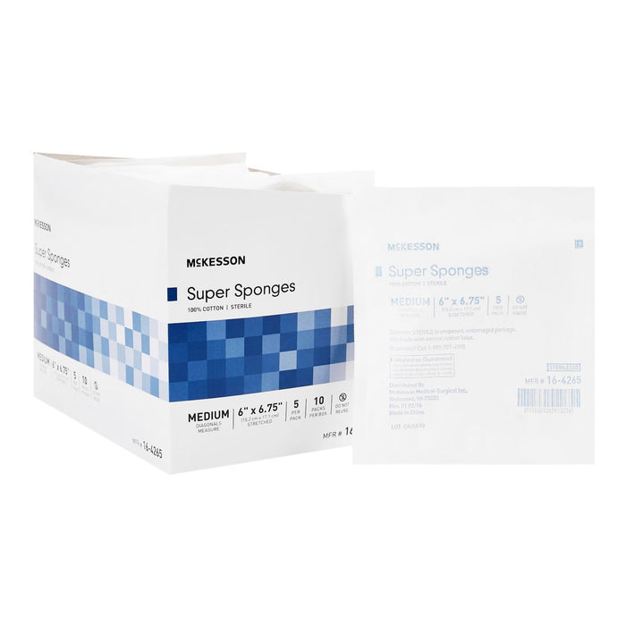 McKesson Sterile Fluff Dressing, 6 x 6-3/4 Inch