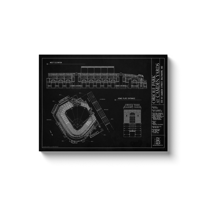 Oriole Park at Camden Yards 18x24" Canvas Wrap - Black