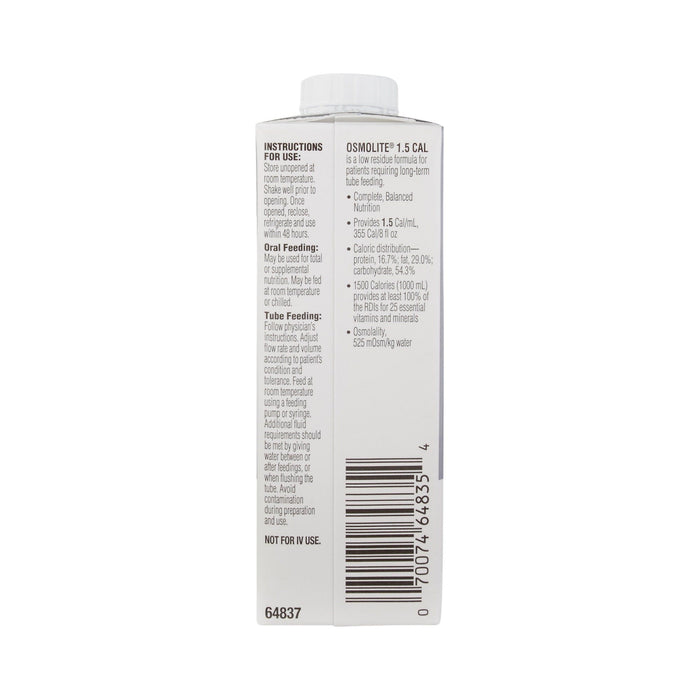 Osmolite 1.5 Cal Tube Feeding Formula, Unflavored, 8 oz - 64837-Case - LL Medico