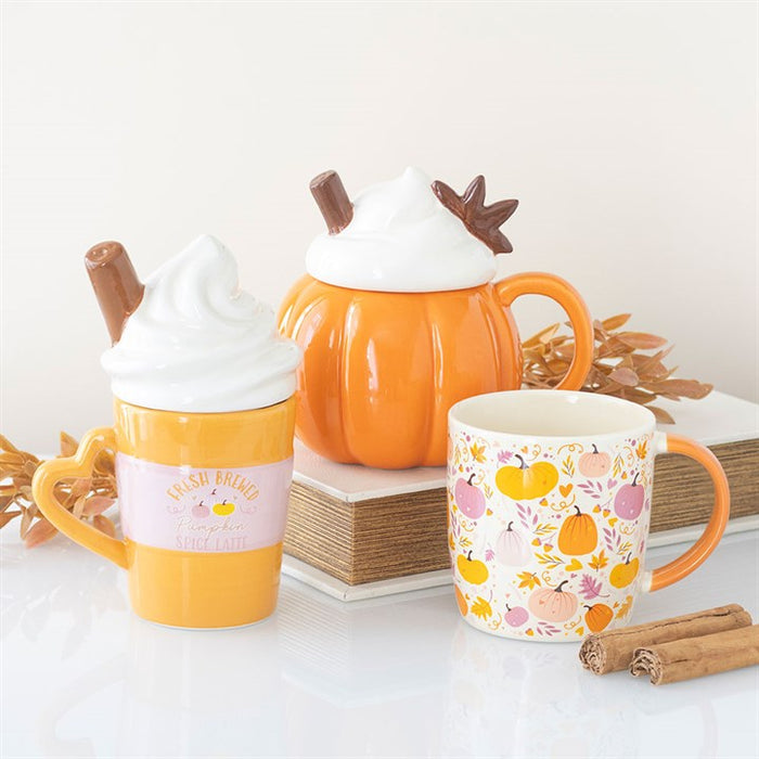 Pink and Orange Pumpkin Print Mug 🇬🇧
