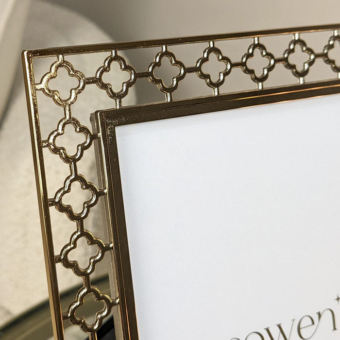 Sarai Gold Lattice Metal Photo Frame - 5x7" Accessories