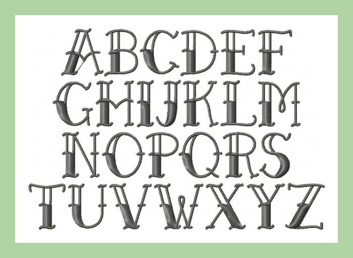 Tattoo Font - 2 Inch Size - Upper Case only Font