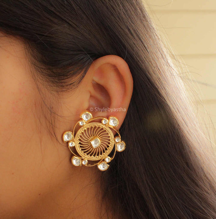 Tattva Chakra Kundan Studs