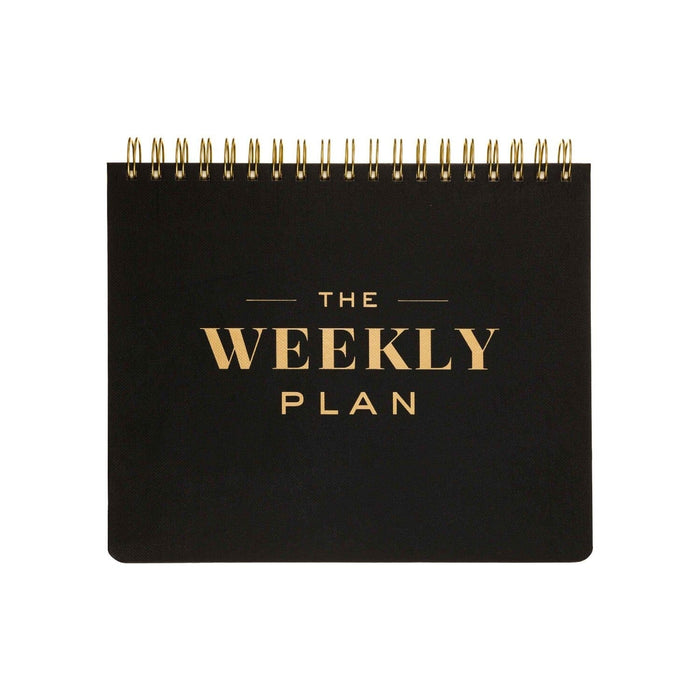 The Weekly Plan Black & Gold Desk Planner Accessories