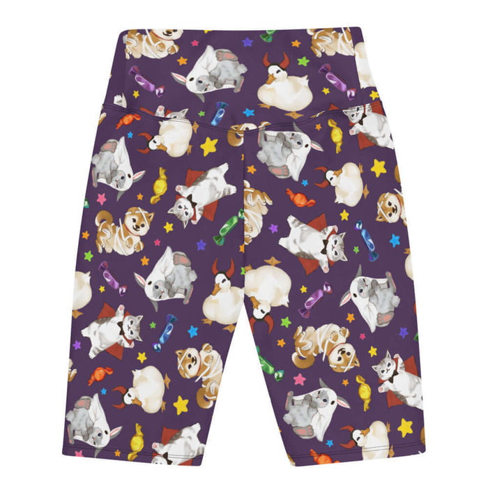 Trick or Treaters alternative biker shorts with ghost bunnies and mummy puppies