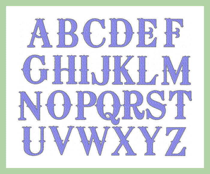 Wagoneer Font - comes in 2,3,4,5,6 inch Sizes - Machine Embroidery Font