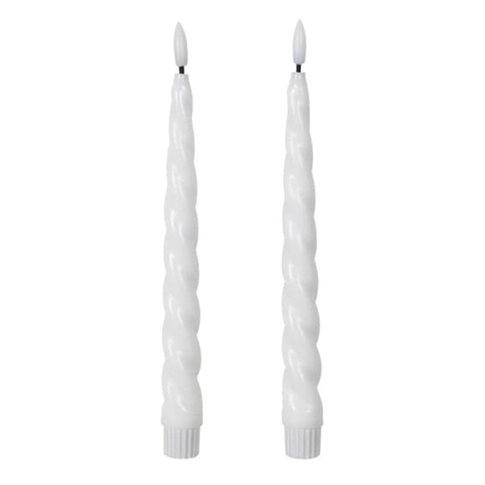 White LED Twisted Candlesticks - Set of 2 Fragrance