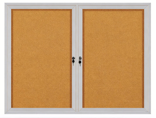 120 x 90 CM Notice Board With 2 Door And Lock Pin Board For Office And School Cork