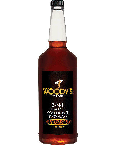 Woodys 3-in-1 Shampoo, Conditioner & Body Wash 32 oz