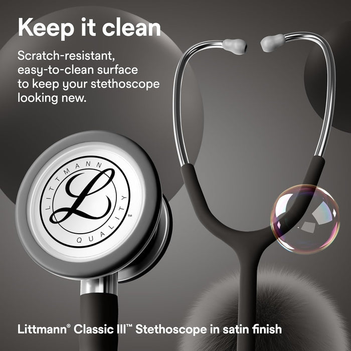 3M Littmann Classic III Stethoscope, Black, 27" - 5620-Single - LL Medico