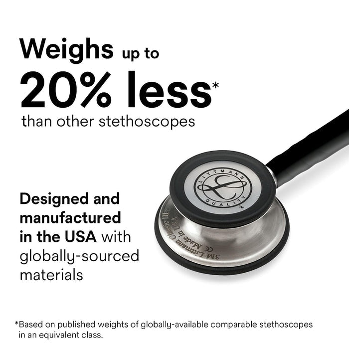 3M Littmann Classic III Stethoscope, Black, 27" - 5620-Single - LL Medico