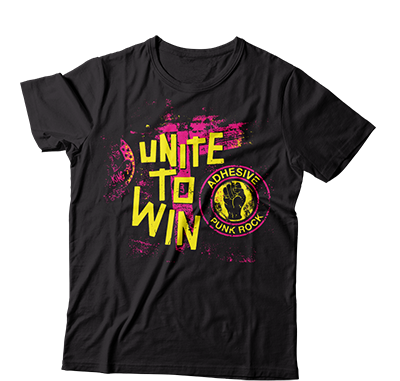 ADHESIVE - "Unite To Win" (Black) (T-Shirt)