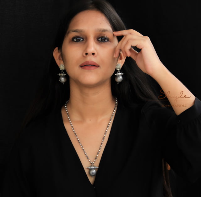 Adya Textured Drop Ball Chain Necklace