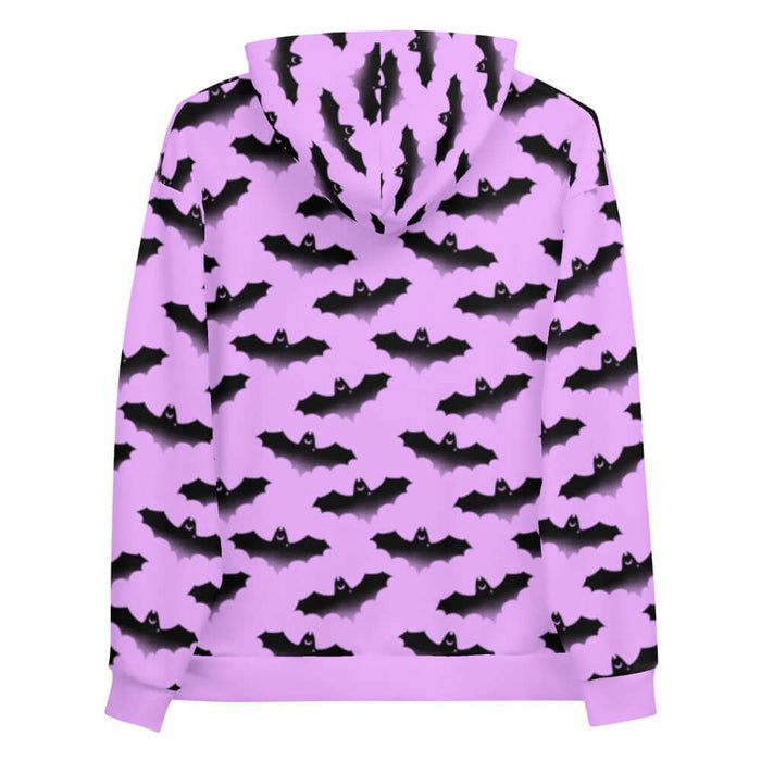 Aensland alternative hoodie in pink with bats and crescent moons