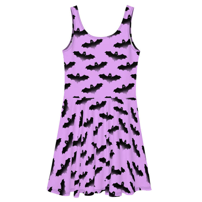 Aensland alternative skater dress in pink with bats and crescent moons