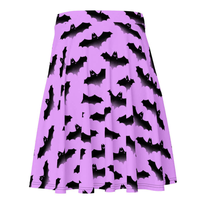 Aensland alternative skater skirt in pink with bats and crescent moons