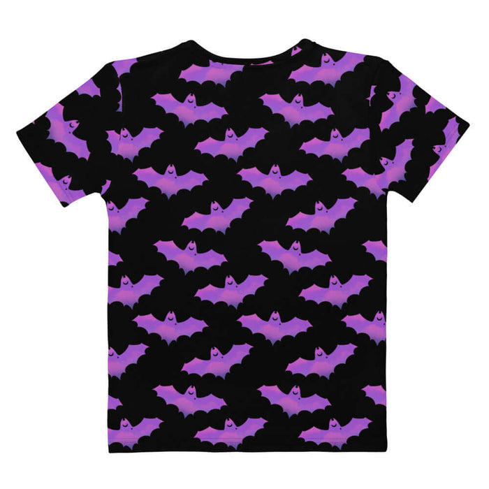 Aensland gothic tee in pink with dusky bats and soft clouds