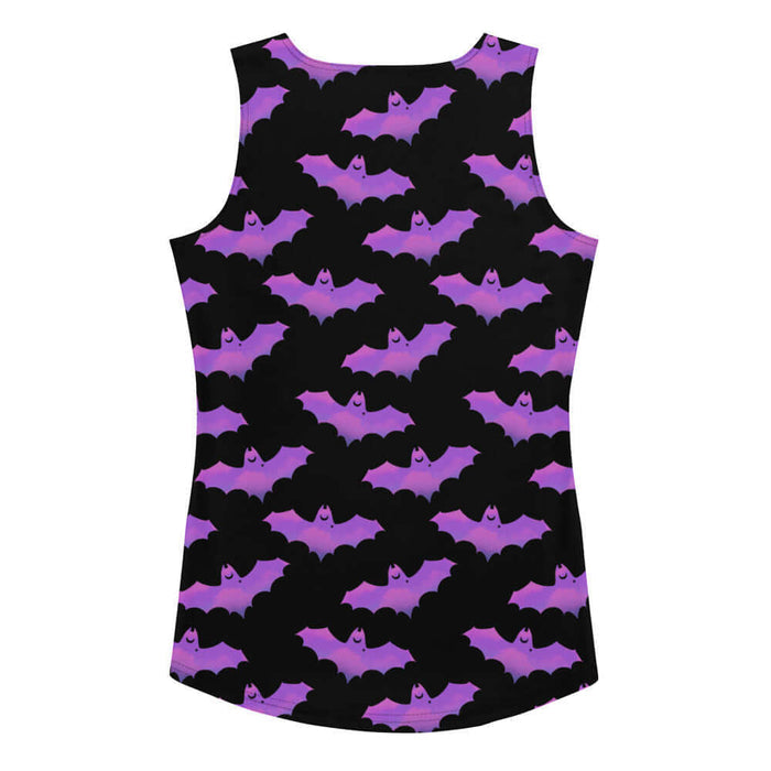 Aensland gothic tank top in pink with dusky bats and soft clouds