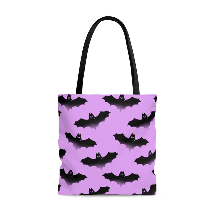 Stylish Aensland Tote Bag (Black/Pink) featuring a unique bat design, perfect for everyday use.