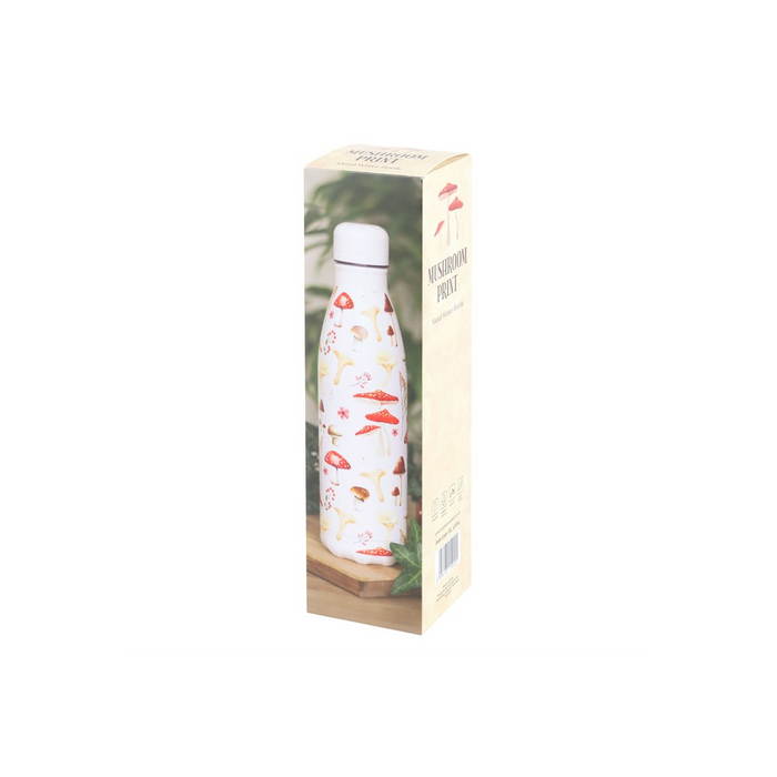All Over Mushroom Print Metal Water Bottle 🇬🇧