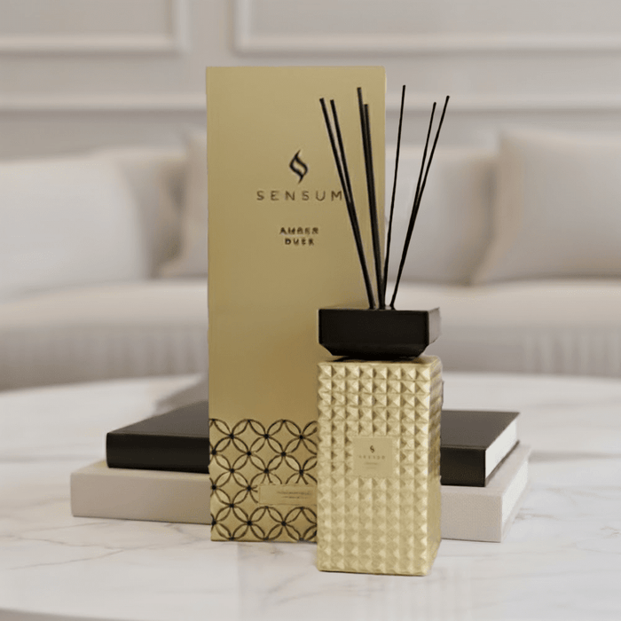 Amber Dusk Gold & Black Luxury Reed Diffuser - 500ml Fragrance