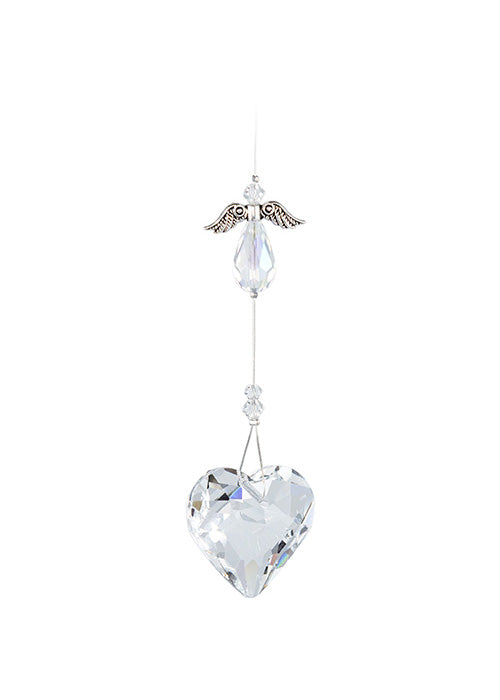 Angel Heart Crystal Suncatcher – Aurora Borealis