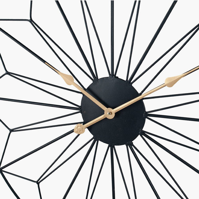 Aretta Black Geometric Wall Clock Accessories