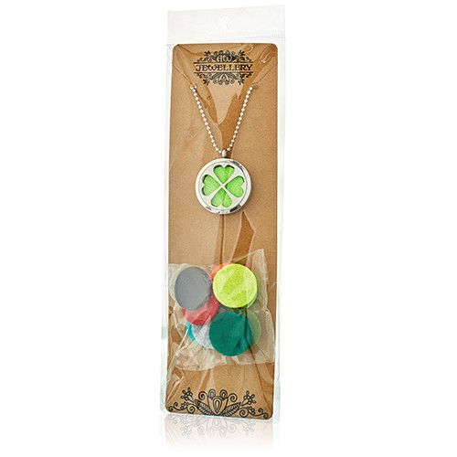 Aromatherapy Diffuser Necklace - Four Leaf Clover 30mm 🇬🇧
