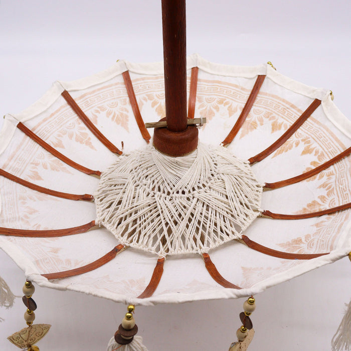 Bali Home Decor Parasol - Canvas - Gold Decor- 40cm 🇬🇧
