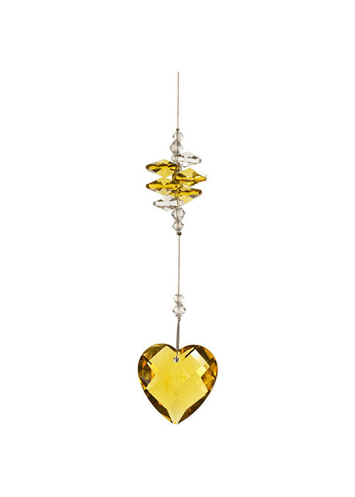 Beaded Crystal Heart Suncatcher – Topaz