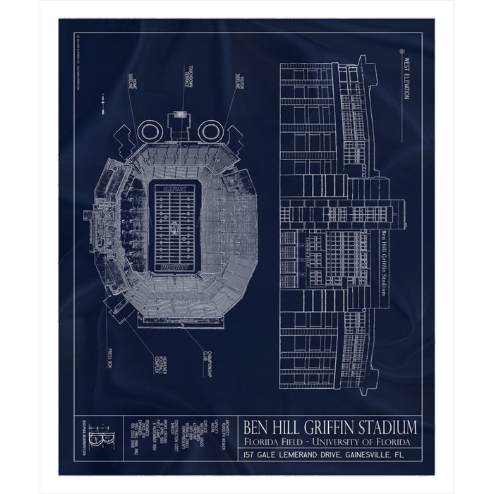 Ben Hill Griffin Stadium Fleece Sherpa Blanket