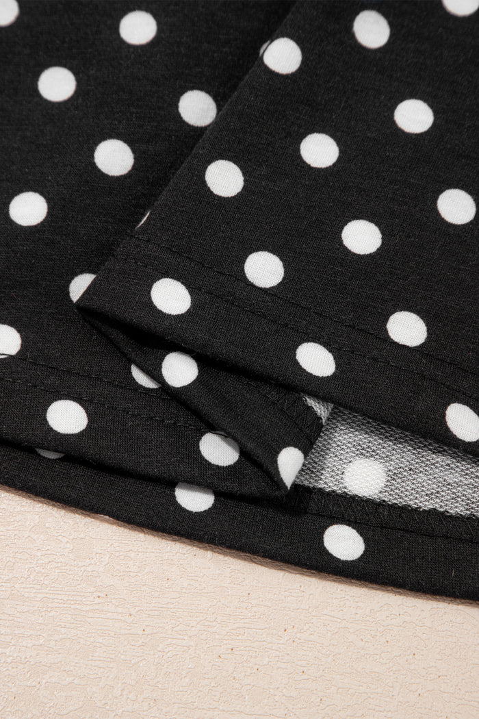 Black Polka Dot Drawstring Casual Mini Skort 🇺🇸