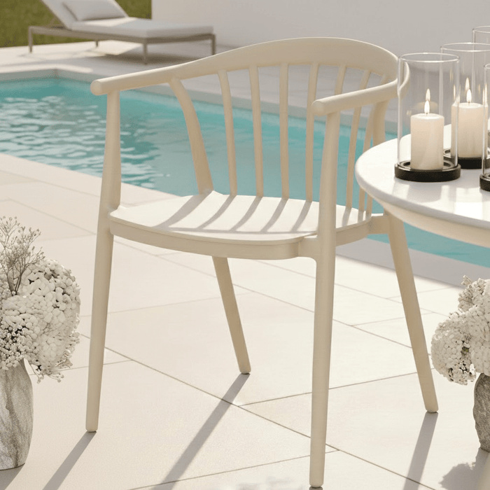 Burbeck Putty Curved Outdoor Dining Chair Outdoor