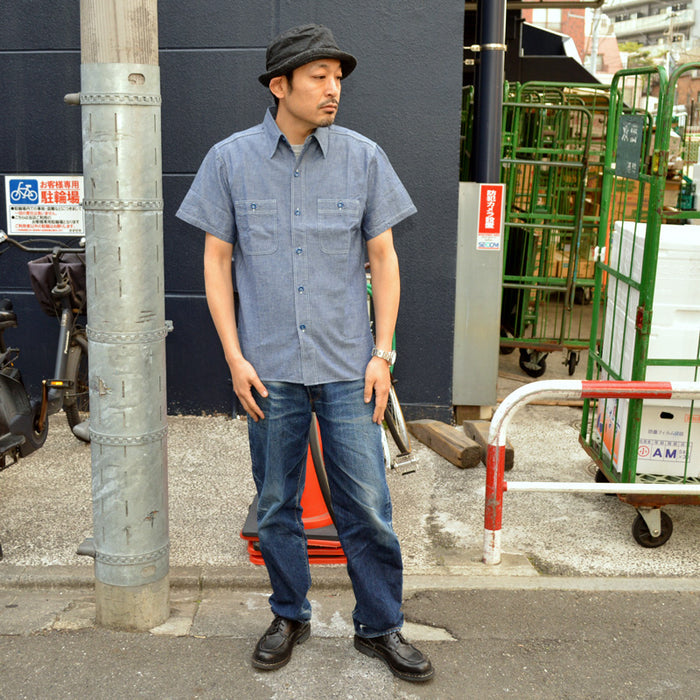 BUZZ RICKSON'S "BR35856" BLUE CHAMBRAY WORK SHIRT