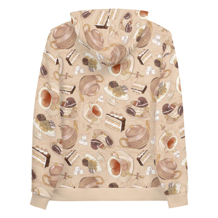 Latte kawaii Café hoodie with heart-shaped teacups and sugar cubes